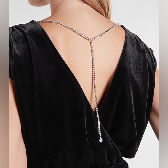 Express | Velvet Open Back Jumpsuit | Size M - Picture 3 of 9